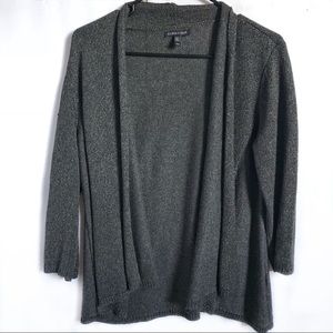Eileen Fisher Gray Cardigan with Metallic Accents